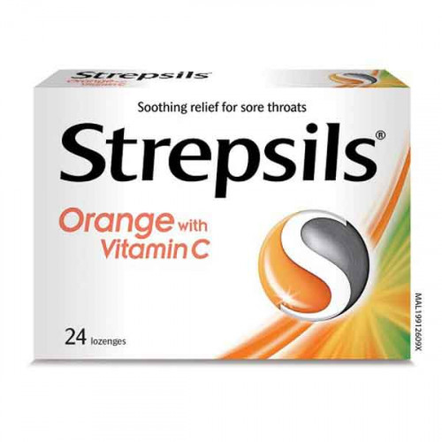 Strepsils Orange with Vitamin C, 24 Pieces